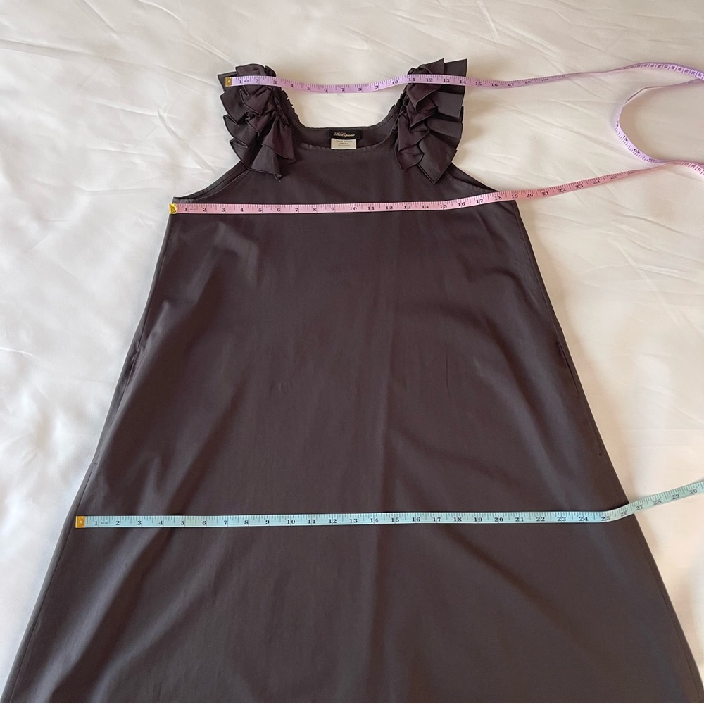 Les Copains Ruffle Brown A Line Dress Cotton 42 M - Picture 12 of 14